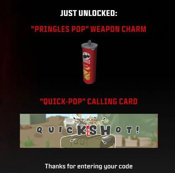 FULL Pringles X Warzone Rewards