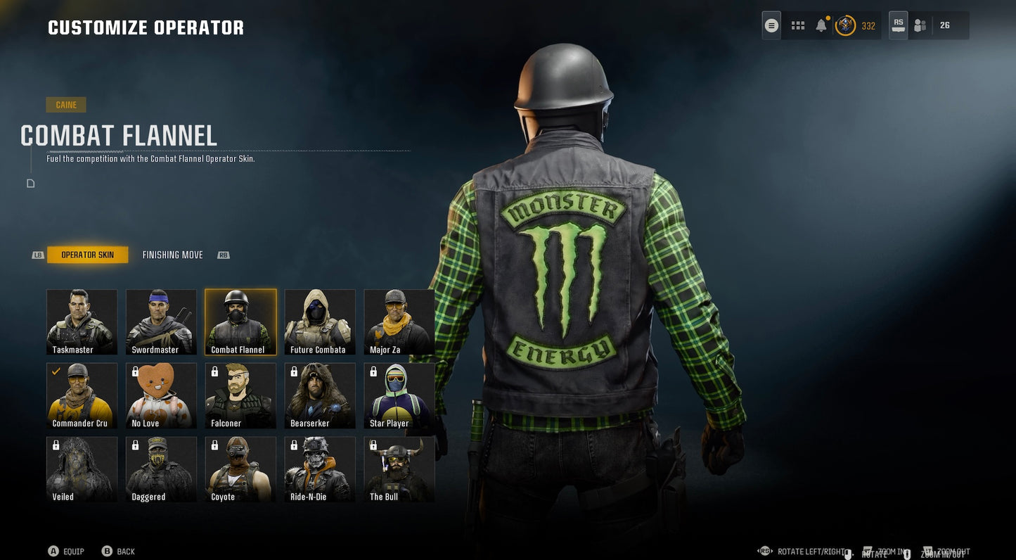 RARE: Combat Flannel Monster Energy Skin Set