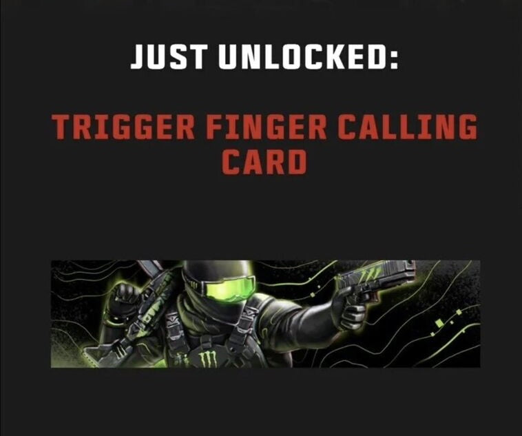 HIGHLY EXCLUSIVE: Monster Energy Trigger Finger Calling Card